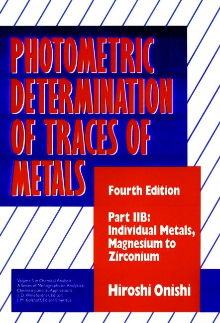 Photometric Determination of Traces of Metals, Part 2B
