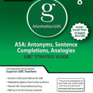 Asa Antonyms Sentence Completions Analogies Gre Preparation Guide 1/ed